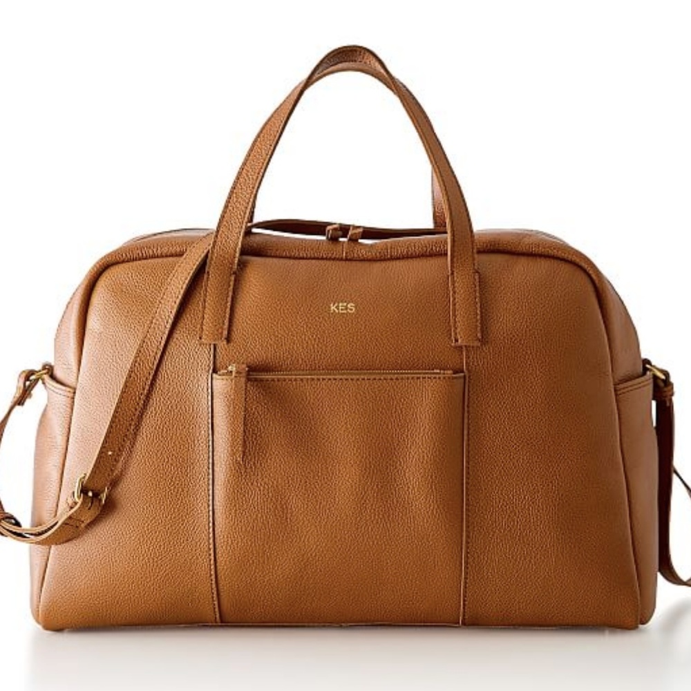 Leather Overnight Luggage Bag- Monogrammed